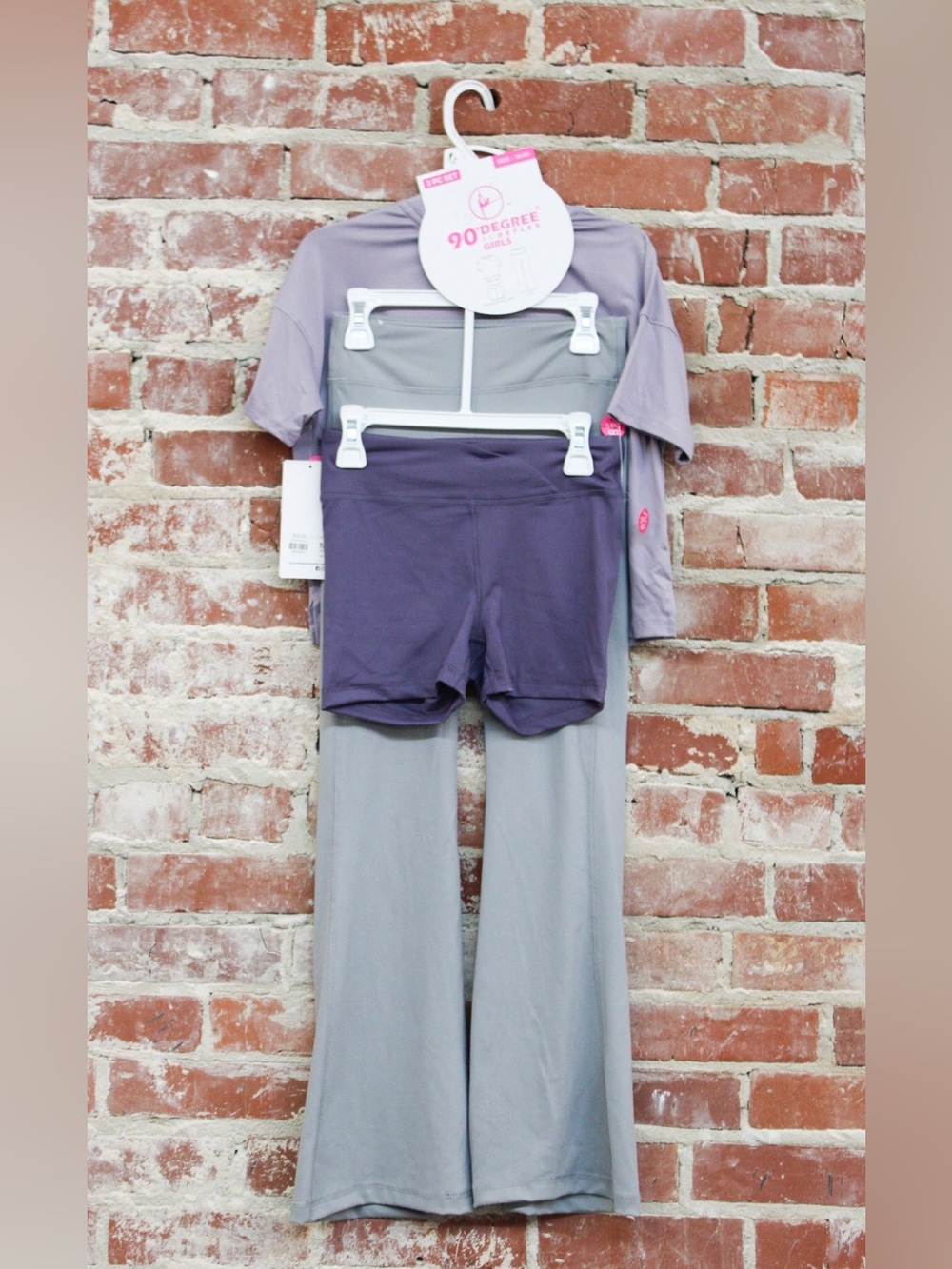 Girls Super Soft 3 PieceTee, Shorts, and Flare Pants Set - Picture 4 of 4